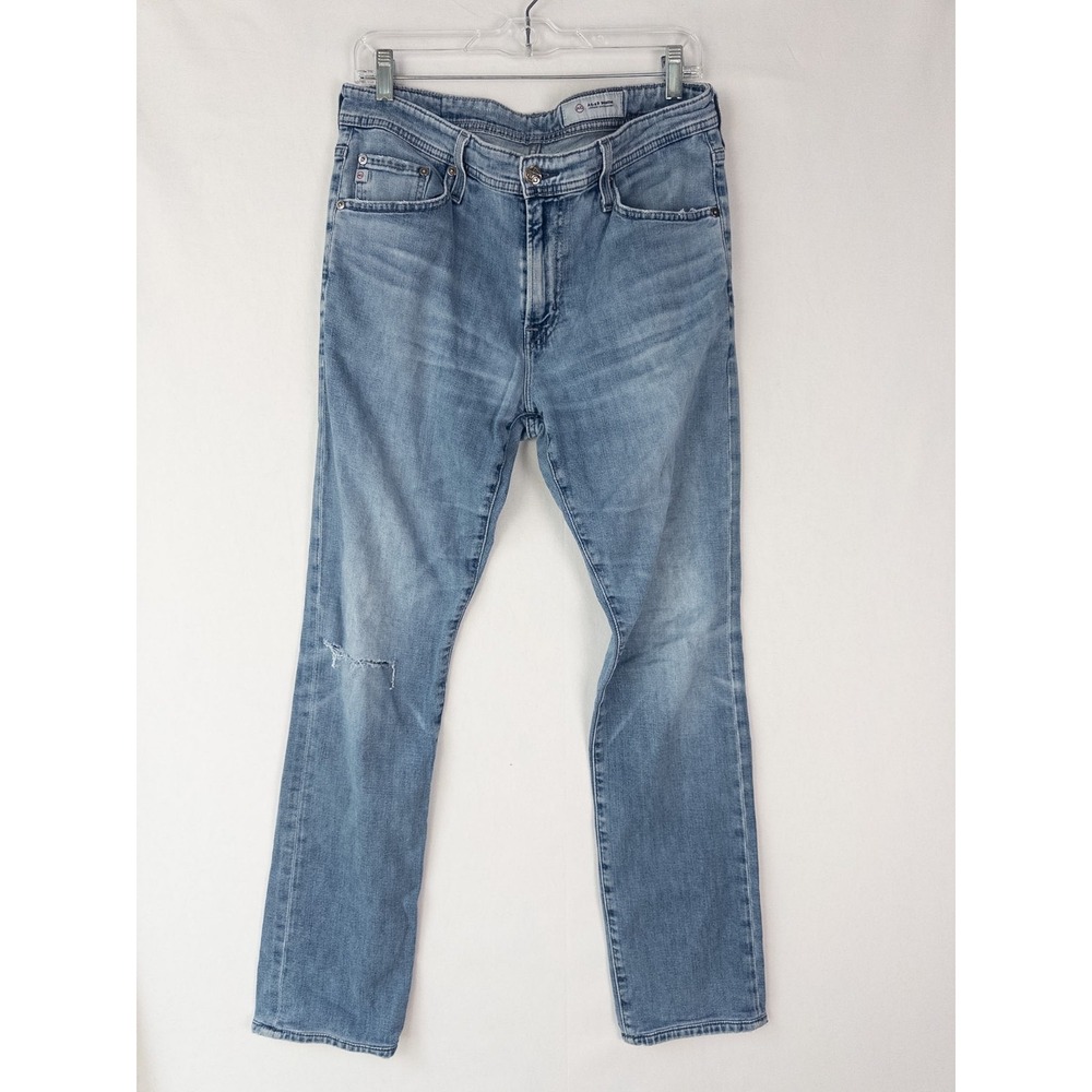 Adriano‎ Goldschmied Jeans Women 32R Blue Aged Deniim Tapered Distressed